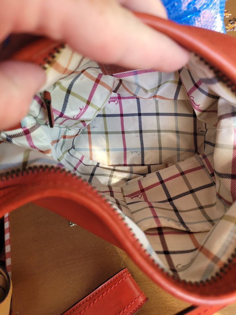 Coach Vermilliion (orangy-red) Vintage 2007 Bleecker Bucket Bag - Picture 7 of 10